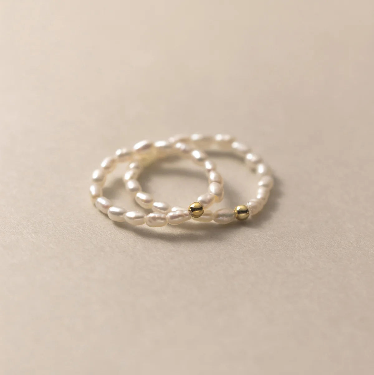 3-4mm Natural Freshwater Pearls Elastic Ring Mini Rice Shape Beads Silver Fashion Jewelry Hot Style for Women