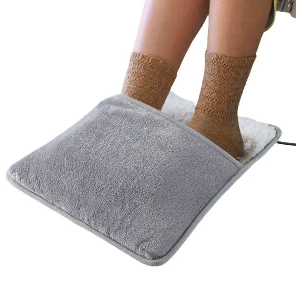 Winter Electric Foot Heating Pad USB Soft Plush Thermal Blanket Feet Foot Warming Mat Heating Slippers for Home Office Bedroom