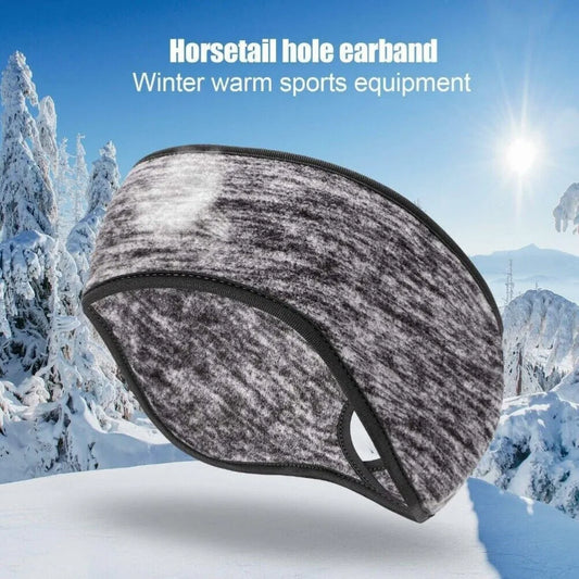 Women's Winter Ponytail Headband & Ear Warmer – Running, Ski, Yoga & Gym Sports Headwear