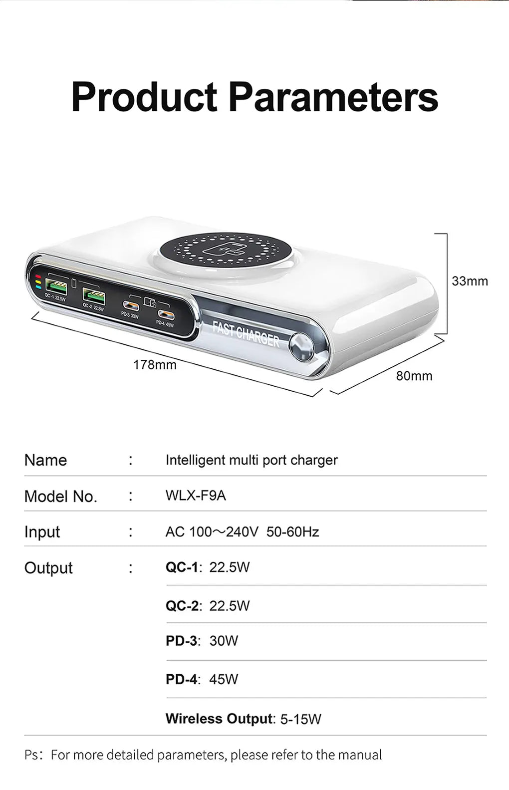 72W 4-Port Wireless Charger | PD+QC Fast Charge for iPhone, MacBook & More | Origin Zero
