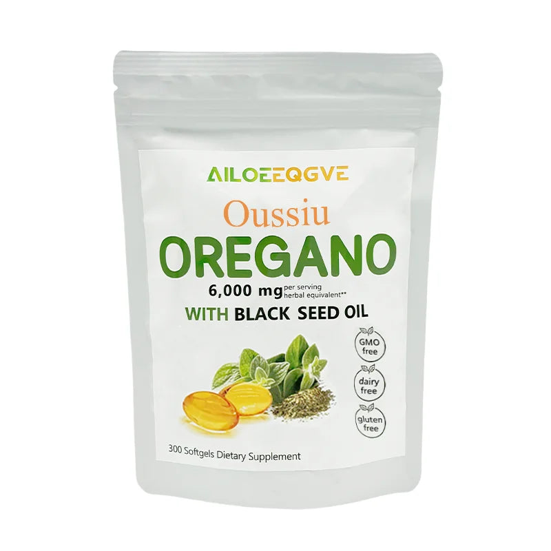 Oussiu Oil of Oregano Softgels 6000mg + Black Seed Oil | 300 Count | Origin Zero
