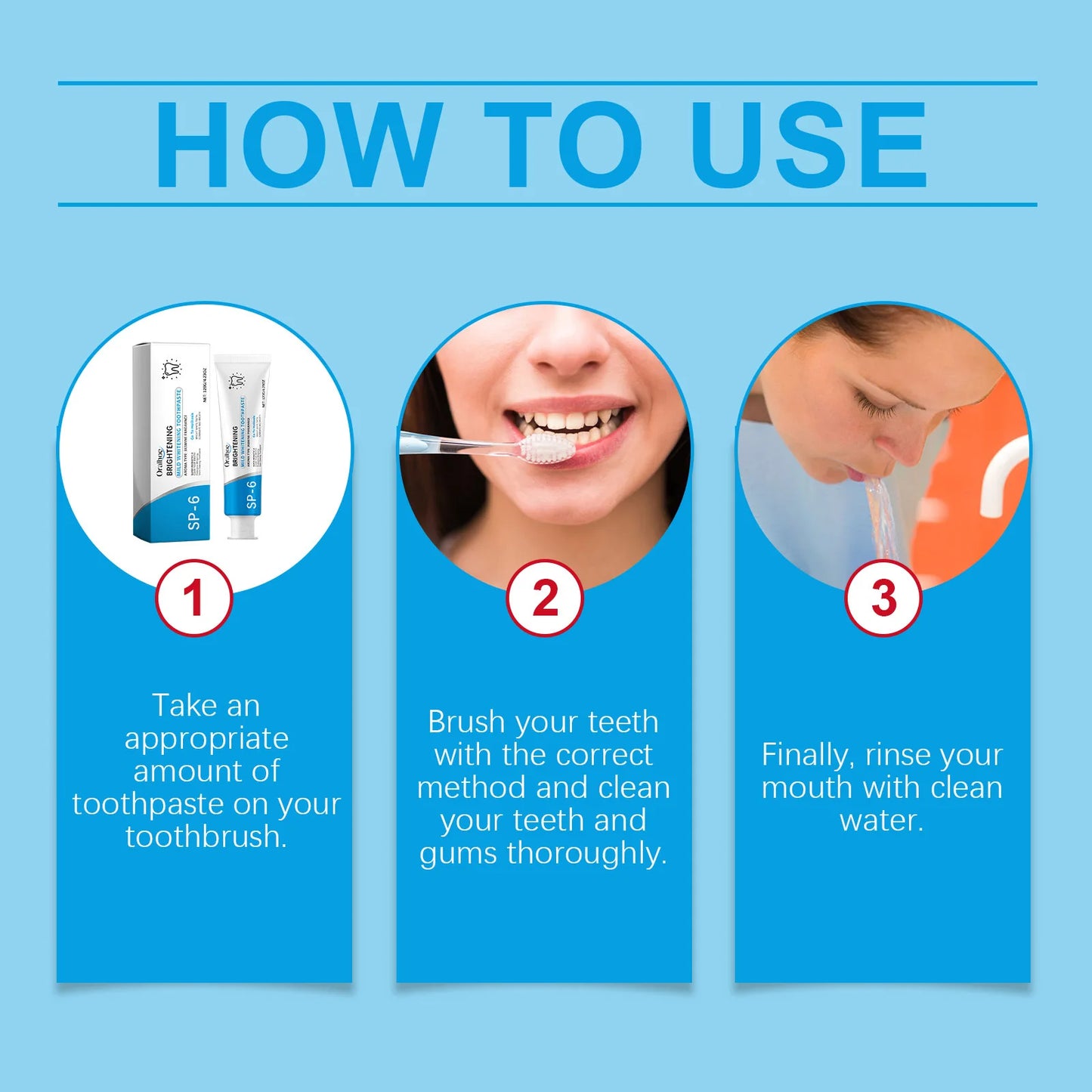 Oralhoe 120g Probiotic Toothpaste Sp6 Whitening Tooth Yellow Stain Removal Oral Hygiene Fresh Breath Repair Gum Teeth Whitener