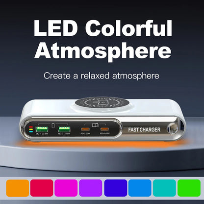 LED colorful atmosphere device with color options displayed on a dark background