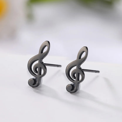 Sipuris Music Notes Dangle Earrings Stainless Steel Round Earring for Women Fashion Music Note Jewelry