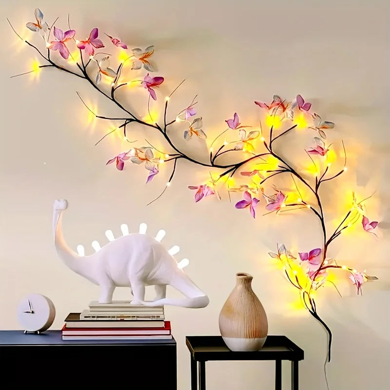 LED Willow Vine And Butterfly Fairy Lights, 8 Modes, Powered by USB for Bedroom Decoration, Mother'S Day, Valentine'S Gifts