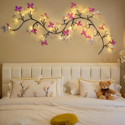 LED Willow Vine And Butterfly Fairy Lights, 8 Modes, Powered by USB for Bedroom Decoration, Mother'S Day, Valentine'S Gifts