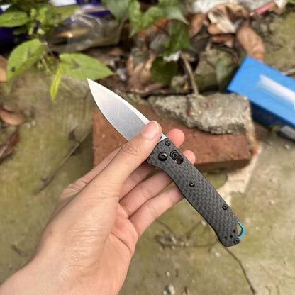 Mini Bugout 533-3 Portable Folding Knife S90V Blade Carbon Fiber Handle Self-defense Tool Small Camping Knife Men's Gift