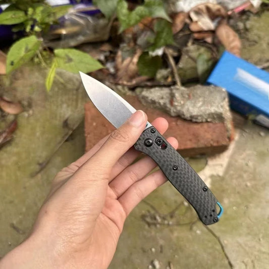 Mini Bugout 533-3 Portable Folding Knife S90V Blade Carbon Fiber Handle Self-defense Tool Small Camping Knife Men's Gift