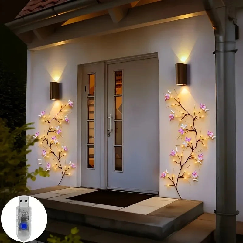 LED Willow Vine And Butterfly Fairy Lights, 8 Modes, Powered by USB for Bedroom Decoration, Mother'S Day, Valentine'S Gifts