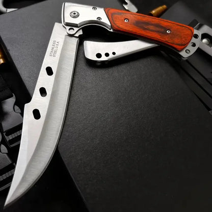HOLYBLADE Tactical Folding Knife | Red Sandalwood Handle | 12.7" EDC Pocket Knife | Origin Zero