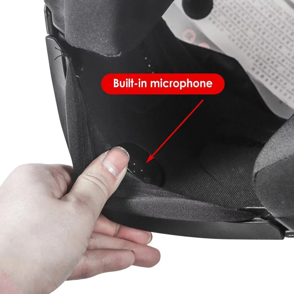 Motorcycle Helmet With Headset Modular Flip-Up Motorbike Helmets DOT(XXL)