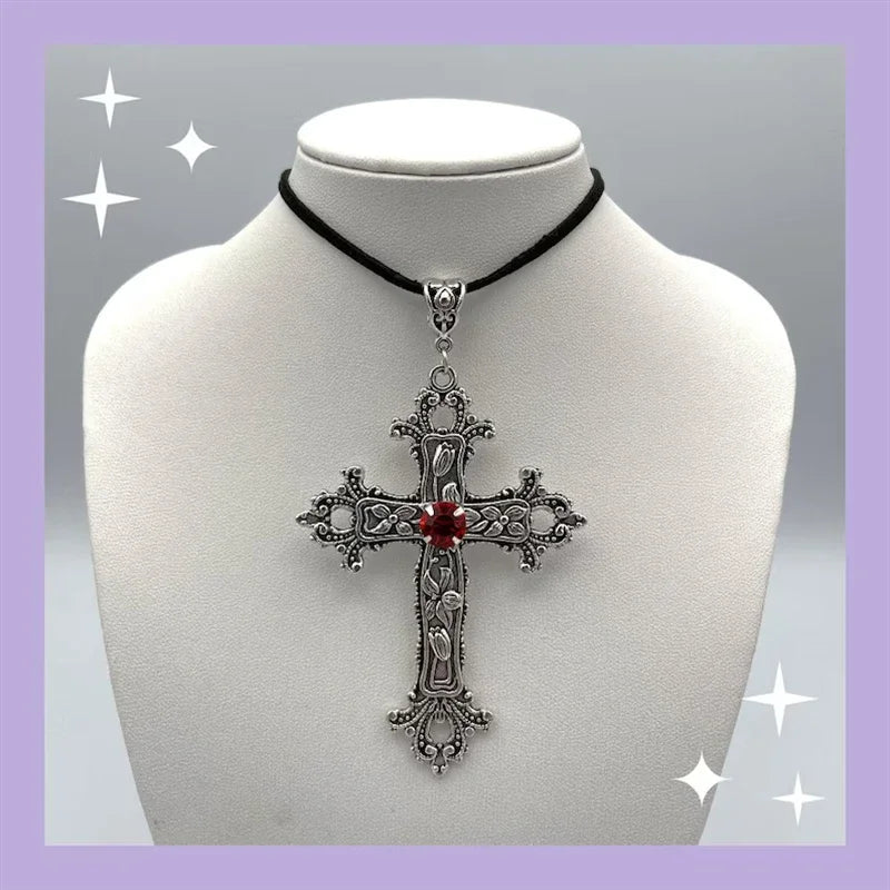 Limited Black Velvet Cross Bead Necklace for Women, Gothic Choker, Grunge, Gorgeous Jewelry, Punk Gift, Statement Goth, New