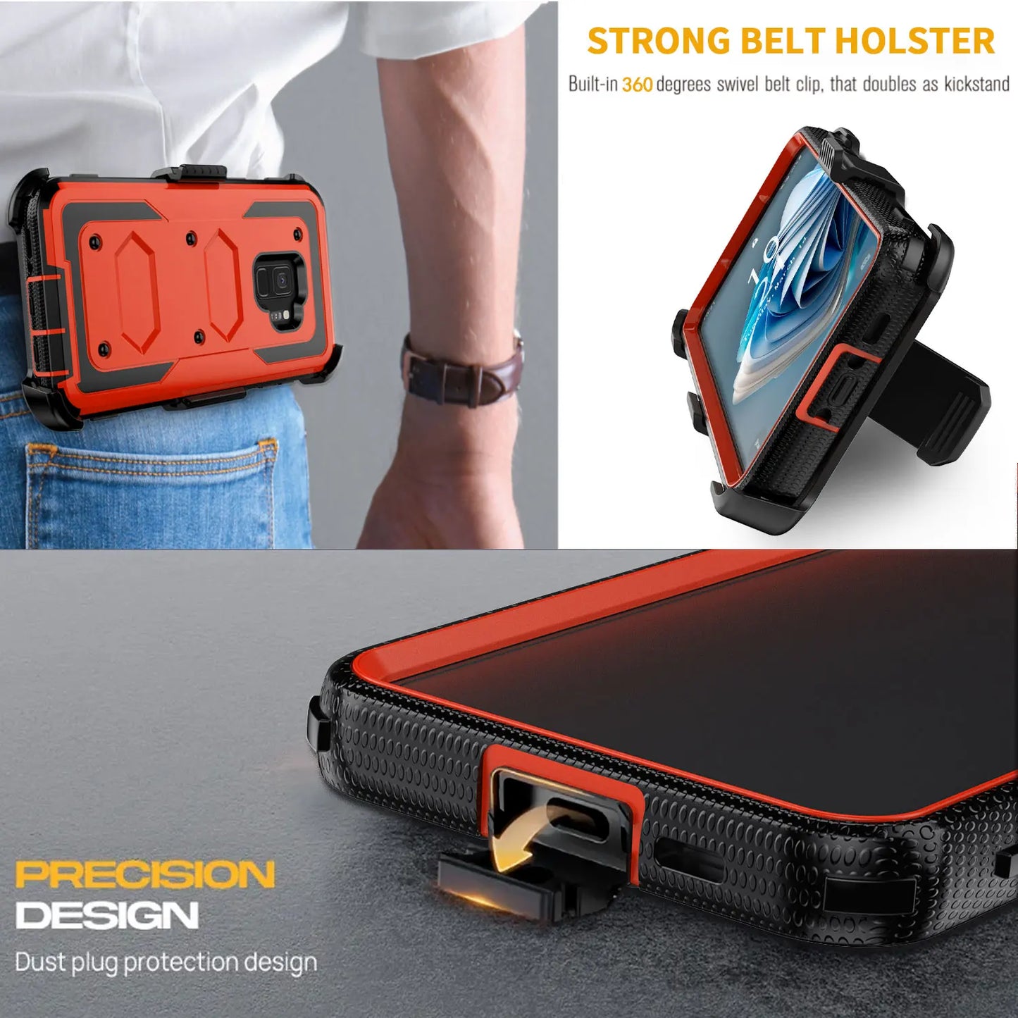 Samsung Galaxy S9 / S9+ Rugged Heavy-Duty Phone Case with Belt Clip Holster – 7 Colors