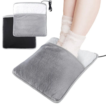 Winter Electric Foot Heating Pad USB Soft Plush Thermal Blanket Feet Foot Warming Mat Heating Slippers for Home Office Bedroom