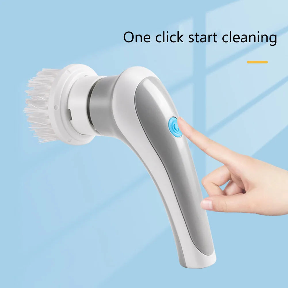 Handheld Scrubber Brush 360 Degree Rotation Electric Brush Cleaner 3 Replaceable Brush Heads Bathroom Kitchen Cleaner