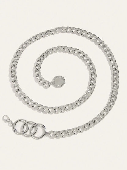 Hershine 1-Piece Women's Fashionable Hollow-Out Circle Waist Chain, Elegant and Sexy Accessory for Party Dresses, Spring, Summer