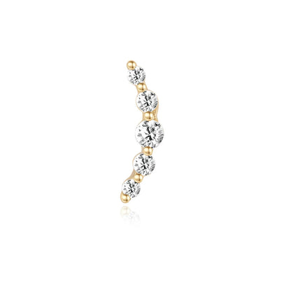 Aide Plata 100% Real 14K Solid Gold 5/6.5/8mm Length Stud Earring Simple Design Piercing Ear Bone Ear Studs DIY Vintage Jewelry