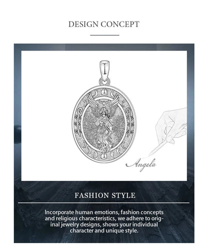 Eudora 925 Sterling Silver Lilith Goddess Sigil Necklace for Women Man Vintage Moon Phase Amulet Pendant Personality Jewelry Gif