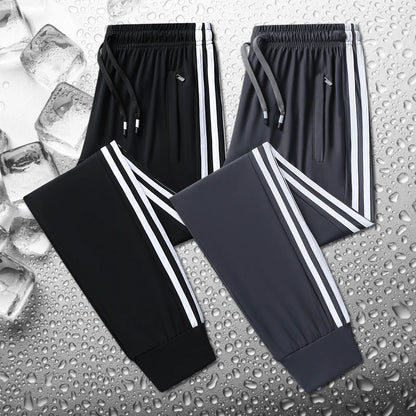 Men’s Ice Silk Jogger Pants – Lightweight Casual Sweatpants with Drawstring – Plus Size M–8XL, Loose Fit for Sports, Fitness & Everyday Wear