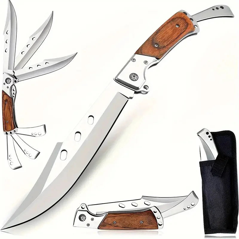 HOLYBLADE Tactical Folding Knife | Red Sandalwood Handle | 12.7" EDC Pocket Knife | Origin Zero