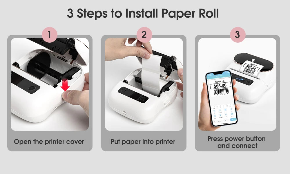 Phomemo Label Printer M220 Label Maker Mini Barcode Label Printer Wireless Portable Sticker Label Maker Machine for Address