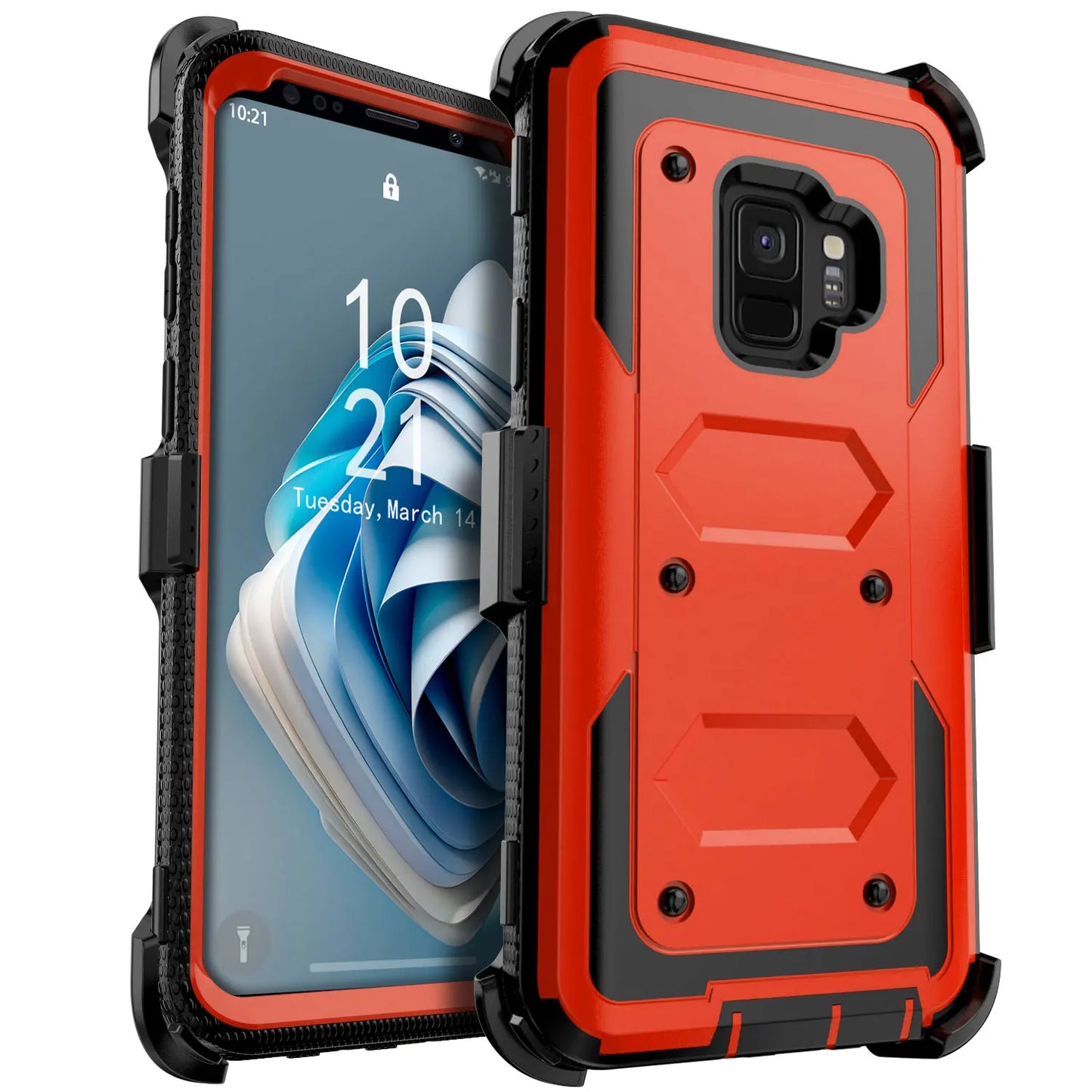 Samsung Galaxy S9 / S9+ Rugged Heavy-Duty Phone Case with Belt Clip Holster – 7 Colors