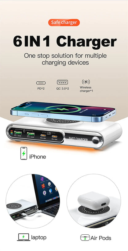 72W 4-Port Wireless Charger | PD+QC Fast Charge for iPhone, MacBook & More | Origin Zero