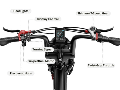 AMYET S8 2000W Dual Motor Electric Bike | 75+ Mile Range, Fat Tire Ebike | Origin Zero