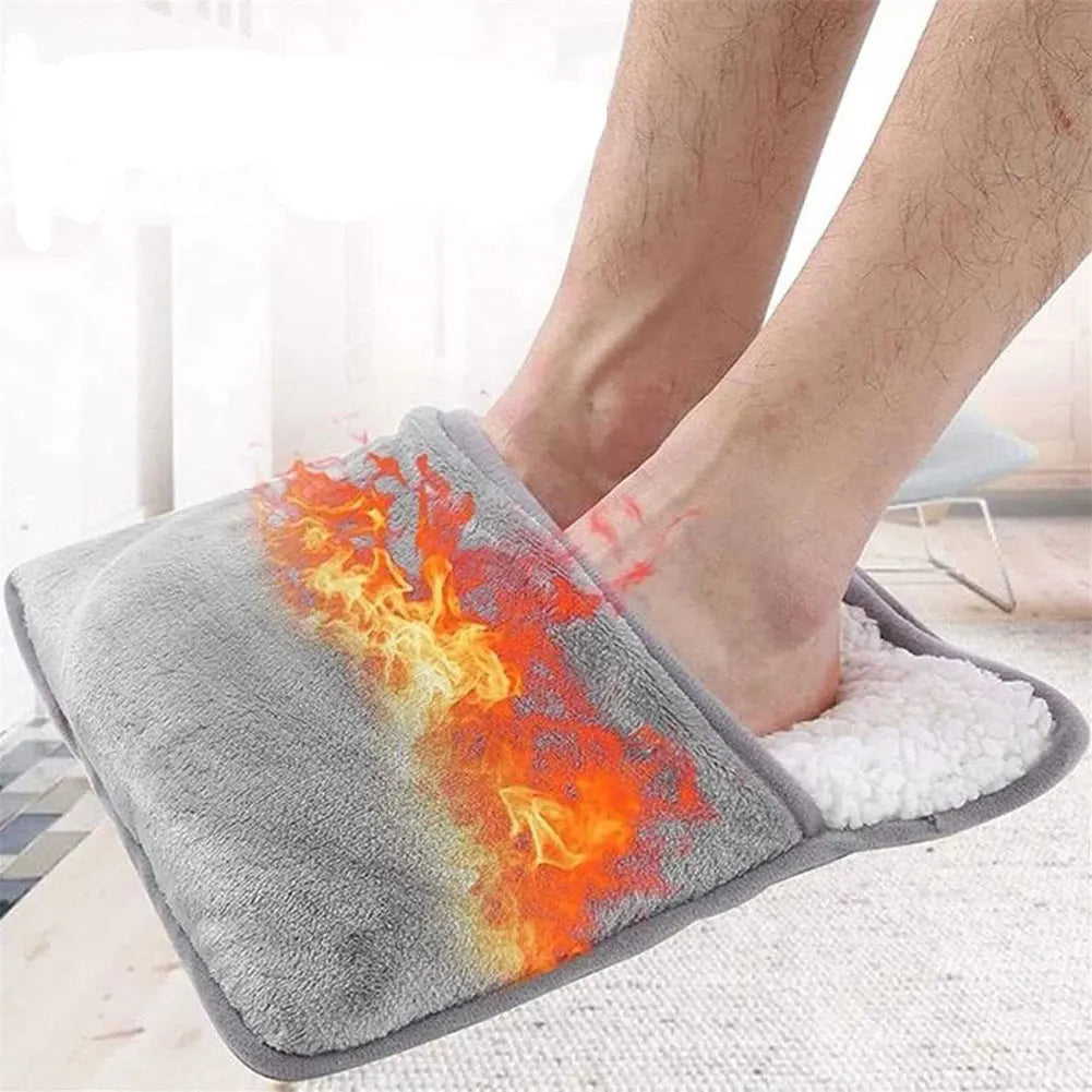 Winter Electric Foot Heating Pad USB Soft Plush Thermal Blanket Feet Foot Warming Mat Heating Slippers for Home Office Bedroom