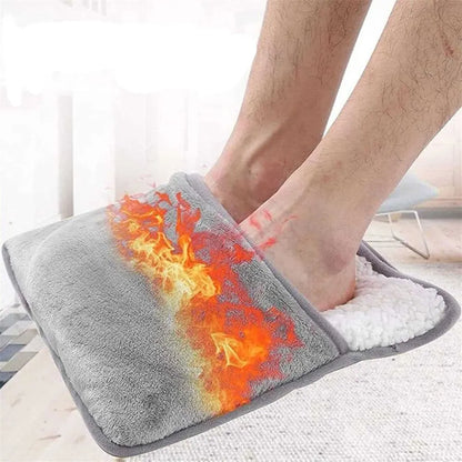Winter Electric Foot Heating Pad USB Soft Plush Thermal Blanket Feet Foot Warming Mat Heating Slippers for Home Office Bedroom