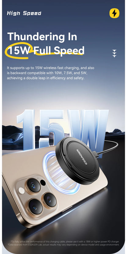 Essager 15W Magnetic Wireless Charger & Stand | MagSafe iPhone 16-12 | Origin Zero