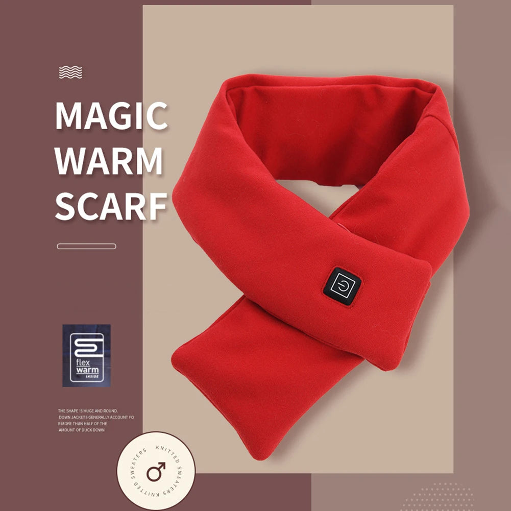 Electric Heating Scarf USB Charging Electric Heated Scarf Cold-Proof Heated Neck Scarf Washable for Climbing Hiking Cycling