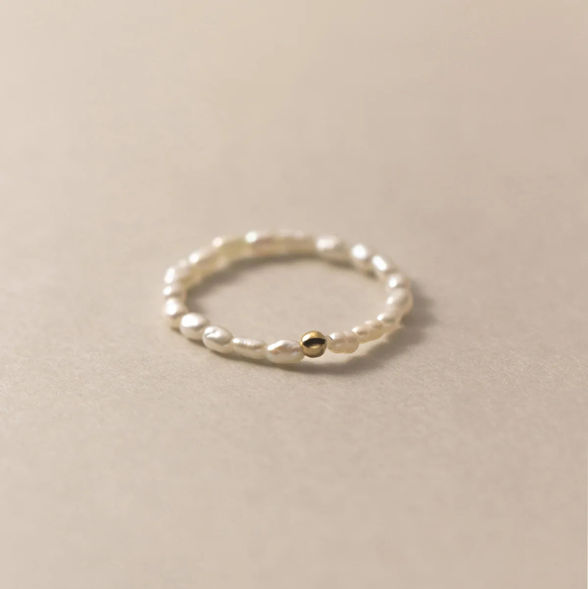 3-4mm Natural Freshwater Pearls Elastic Ring Mini Rice Shape Beads Silver Fashion Jewelry Hot Style for Women