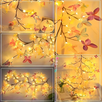 LED Willow Vine And Butterfly Fairy Lights, 8 Modes, Powered by USB for Bedroom Decoration, Mother'S Day, Valentine'S Gifts