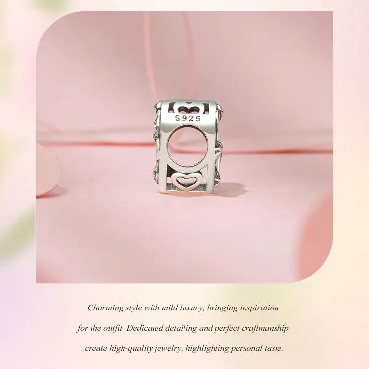 Sterling Silver Enamel Flying Dragon Star Pendant Heart Love Supermom Charm Fit DIY Bracelet Gift for Mother's Day