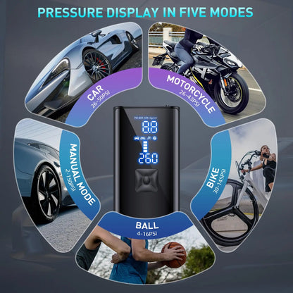 Portable Tire Inflator Air Compressor | 150PSI, 25000mAh, LED Light | Origin Zero