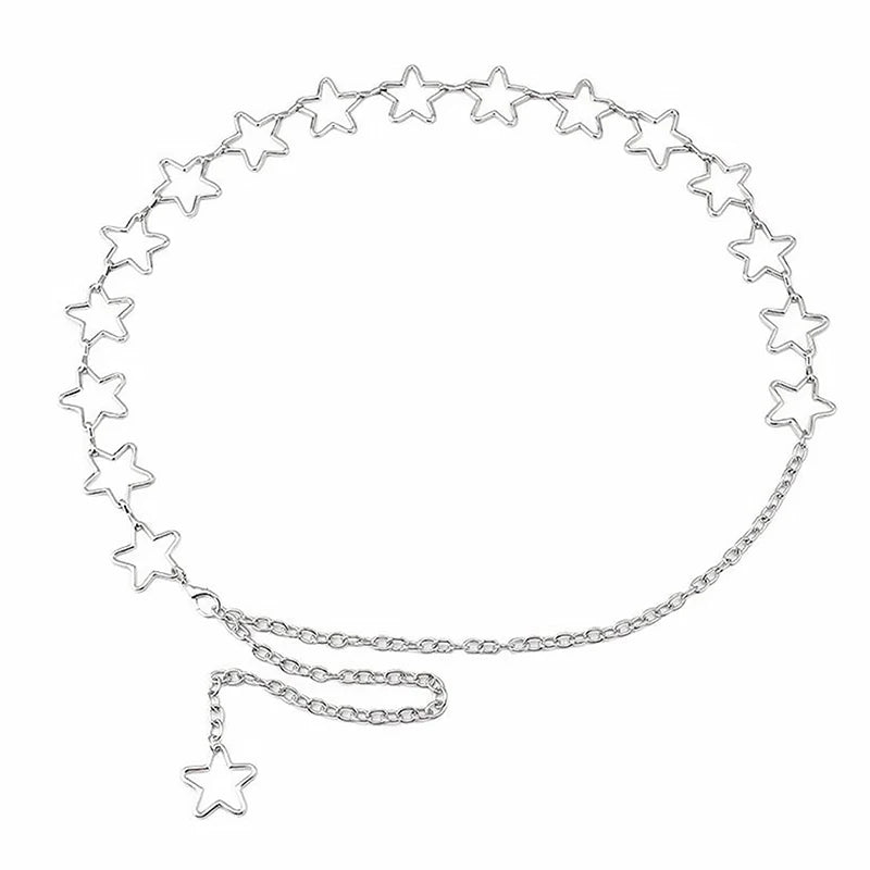 Elegant Round Metal Belt For Women Retro Gold Silver Carved Hollow Out Waistband Fashion Dress Decoration