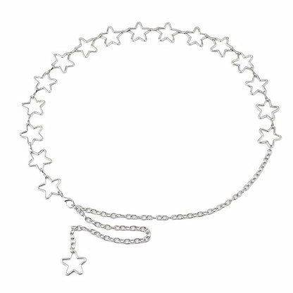 Elegant Round Metal Belt For Women Retro Gold Silver Carved Hollow Out Waistband Fashion Dress Decoration