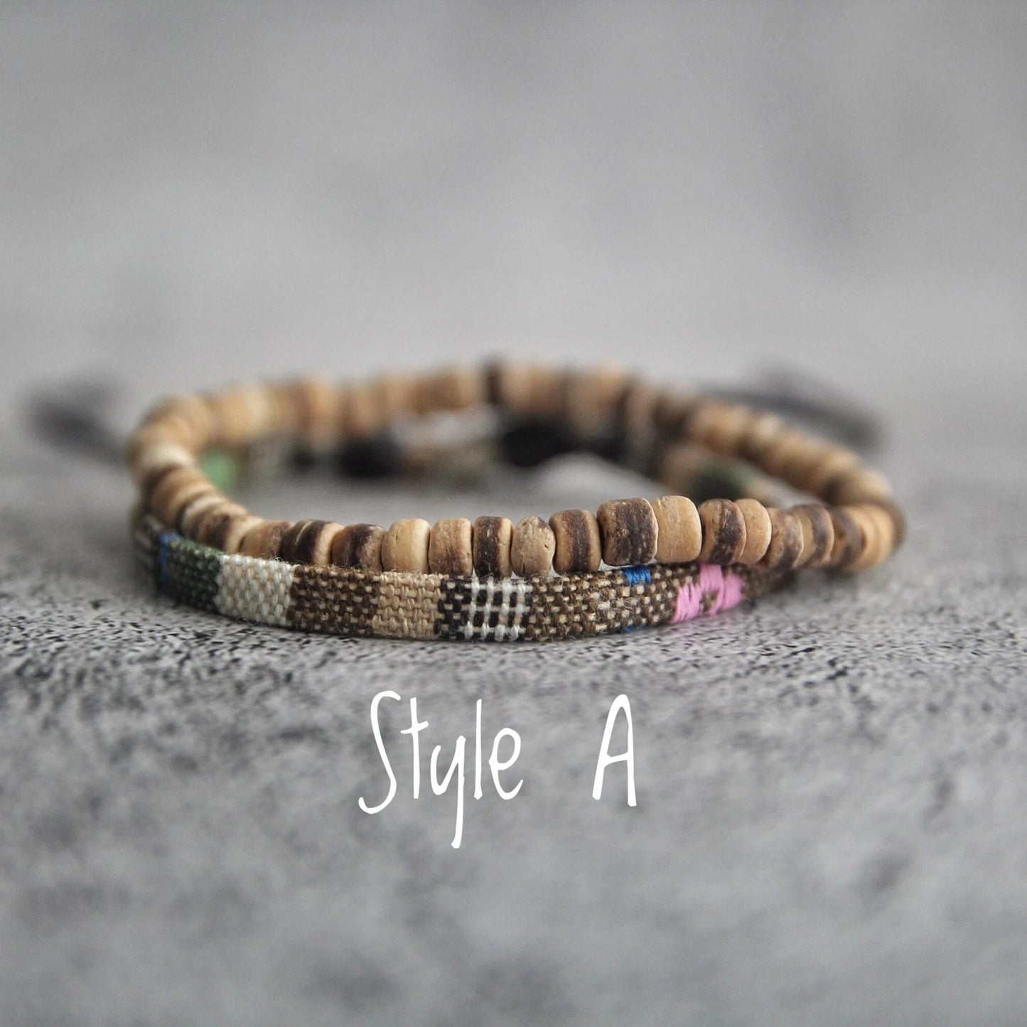 Boho Braided Bracelets, Handmade Bracelets, Boho Beaded Bracelet Gift for Him or Her, Mother's Day Gift, Father's Day Gift, 2pcs