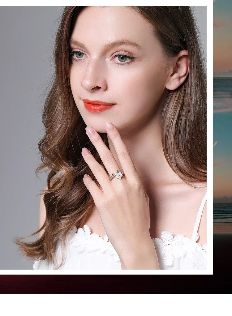 Thaya White Cherry Blossom Silver Rings s925 Silver Natural Pearl Shell Flower Rings for Women Elegant Ladies Jewelry For Couple
