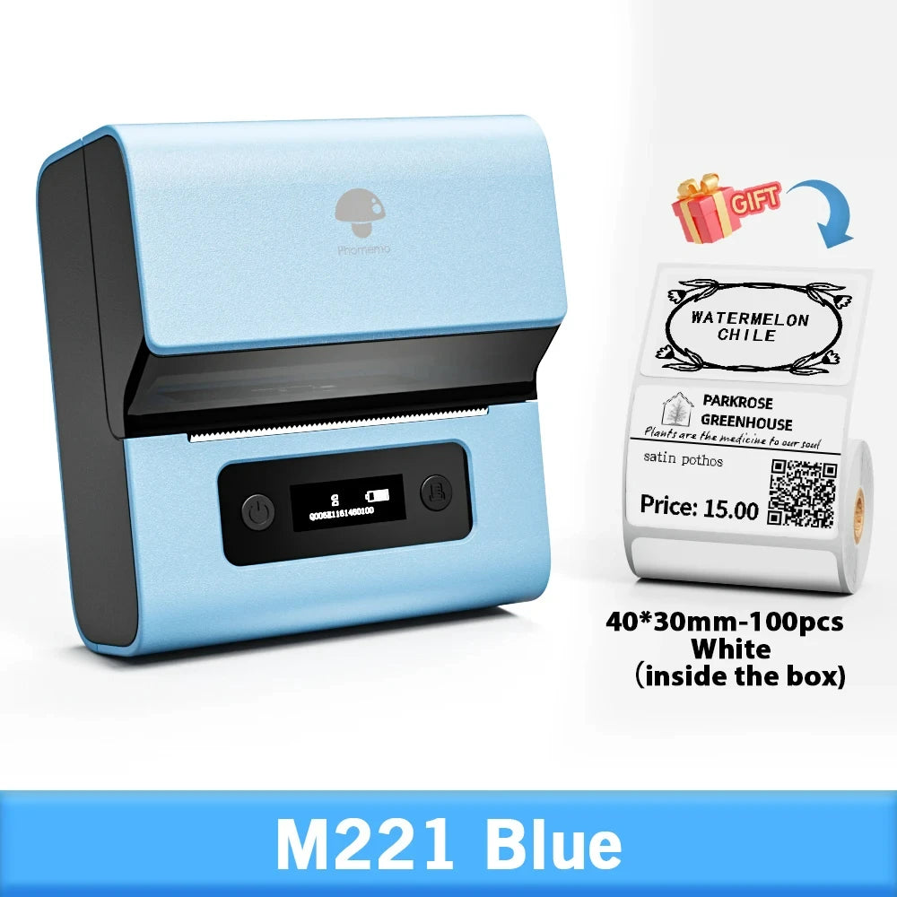 Phomemo Label and Upgrade Portable Label Maker M221 Barcode Label Printer Bluetooth Thermal Inkless Label Maker Support Phone&PC