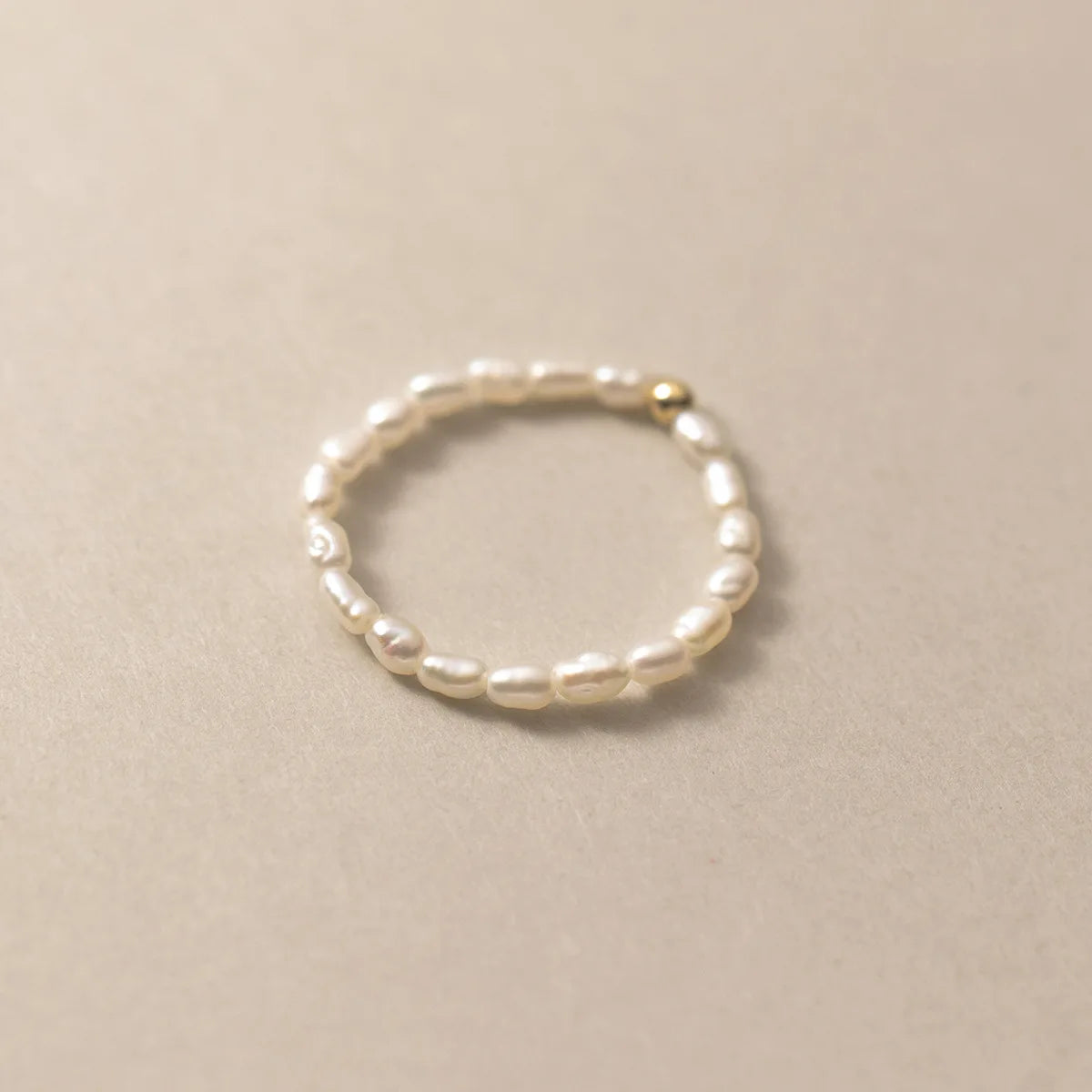 3-4mm Natural Freshwater Pearls Elastic Ring Mini Rice Shape Beads Silver Fashion Jewelry Hot Style for Women