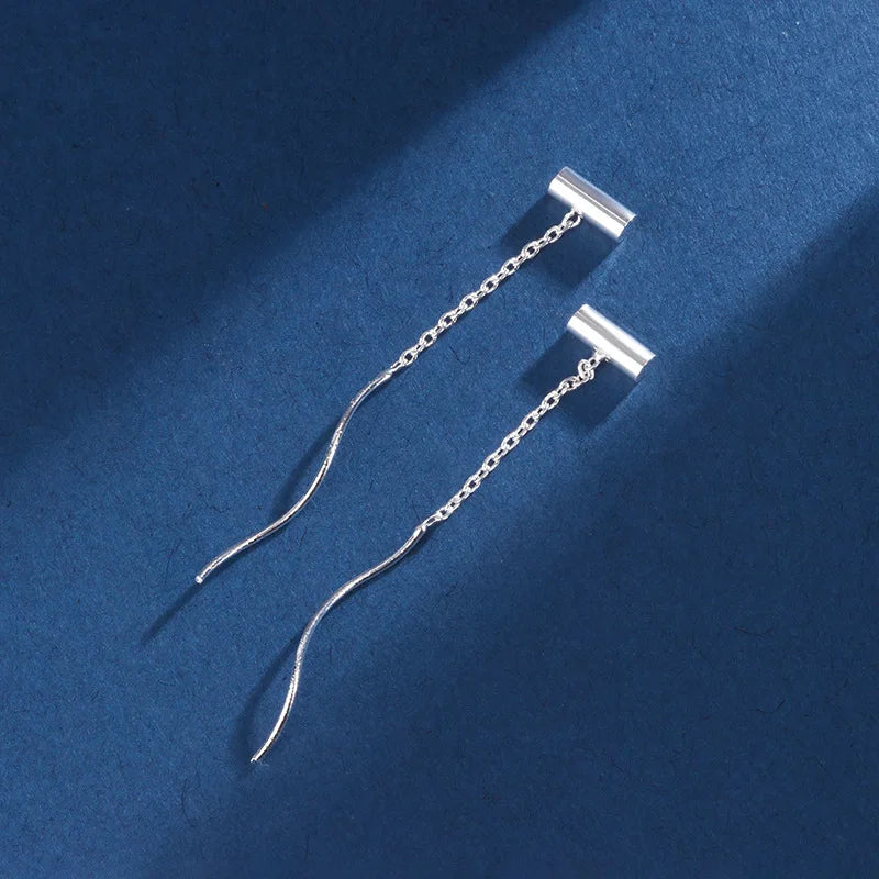 New Creative Long Chain Tassel Cube Dangle Earrings For Women Girls