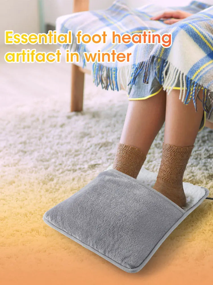 Winter Electric Foot Heating Pad USB Soft Plush Thermal Blanket Feet Foot Warming Mat Heating Slippers for Home Office Bedroom