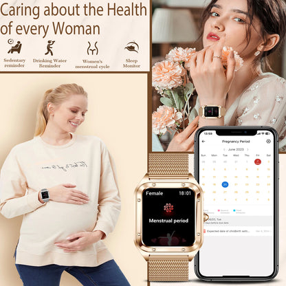 Women Smart Watch (Answer/Make Call) for iPhone/Android, Fitness Tracker/100+Sports Modes/200+Watch Faces/1.59" Screen, Ideal Gift