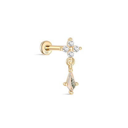 Aide Plata 100% Real 14K Solid Gold 5/6.5/8mm Length Stud Earring Simple Design Piercing Ear Bone Ear Studs DIY Vintage Jewelry