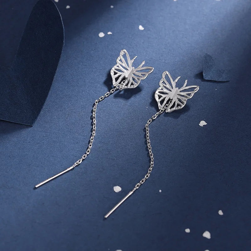 New Creative Long Chain Tassel Cube Dangle Earrings For Women Girls