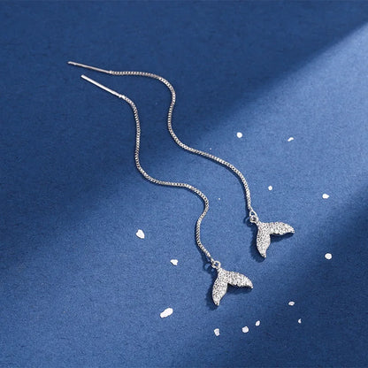 New Creative Long Chain Tassel Cube Dangle Earrings For Women Girls