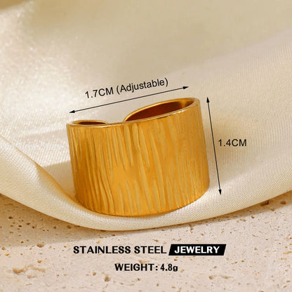 Simple Geometric Heart Ring Gold Plated 304 Stainless Steel Open Rings For Women
