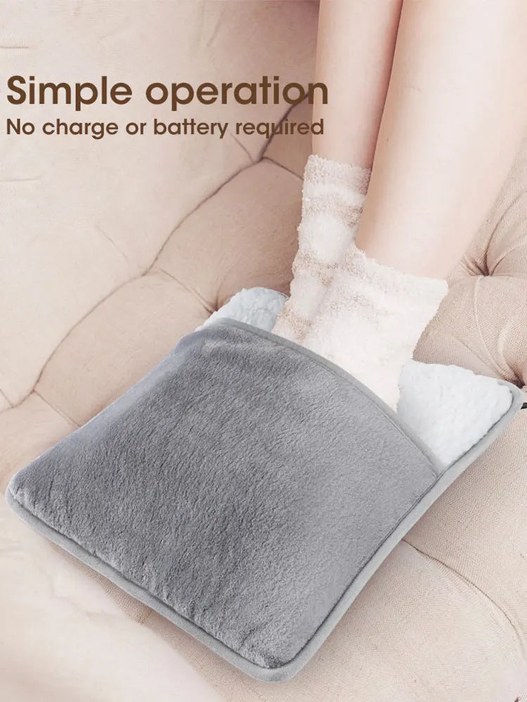 Winter Electric Foot Heating Pad USB Soft Plush Thermal Blanket Feet Foot Warming Mat Heating Slippers for Home Office Bedroom